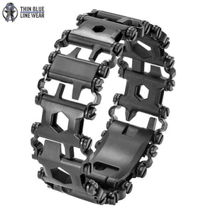 29-in-1 Stainless Steel Wearable Multitool Bracelet - Thin Blue Line Wear