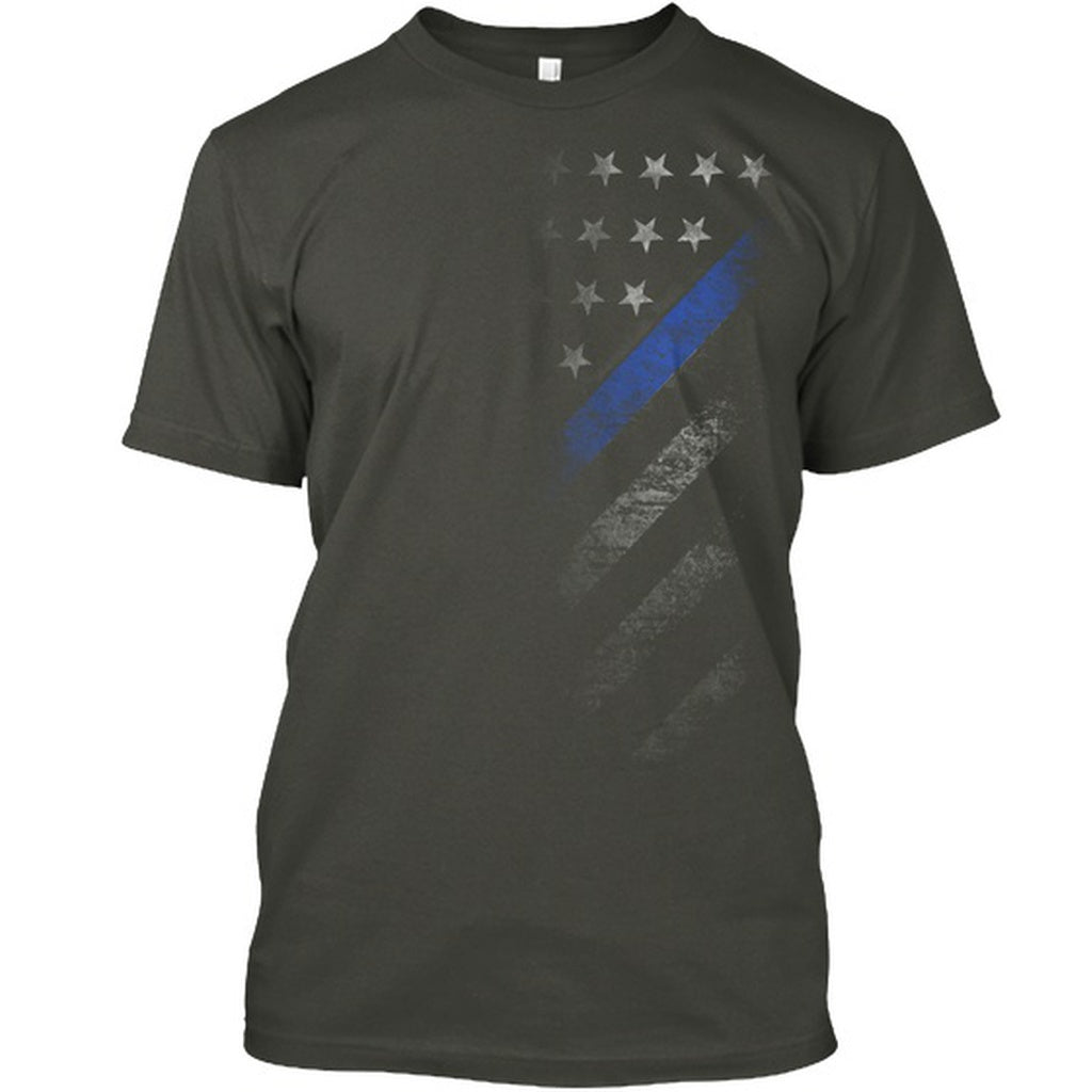 Thin Blue Line Flag  T-Shirt - Thin Blue Line Wear