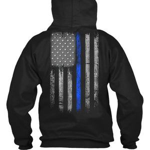 Thin Blue Line Grunge Flag  Heavy Blend Hoodie - Thin Blue Line Wear