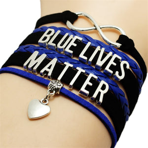 INFINITY LOVE POLICE FAMILY BRACELET - Thin Blue Line Wear