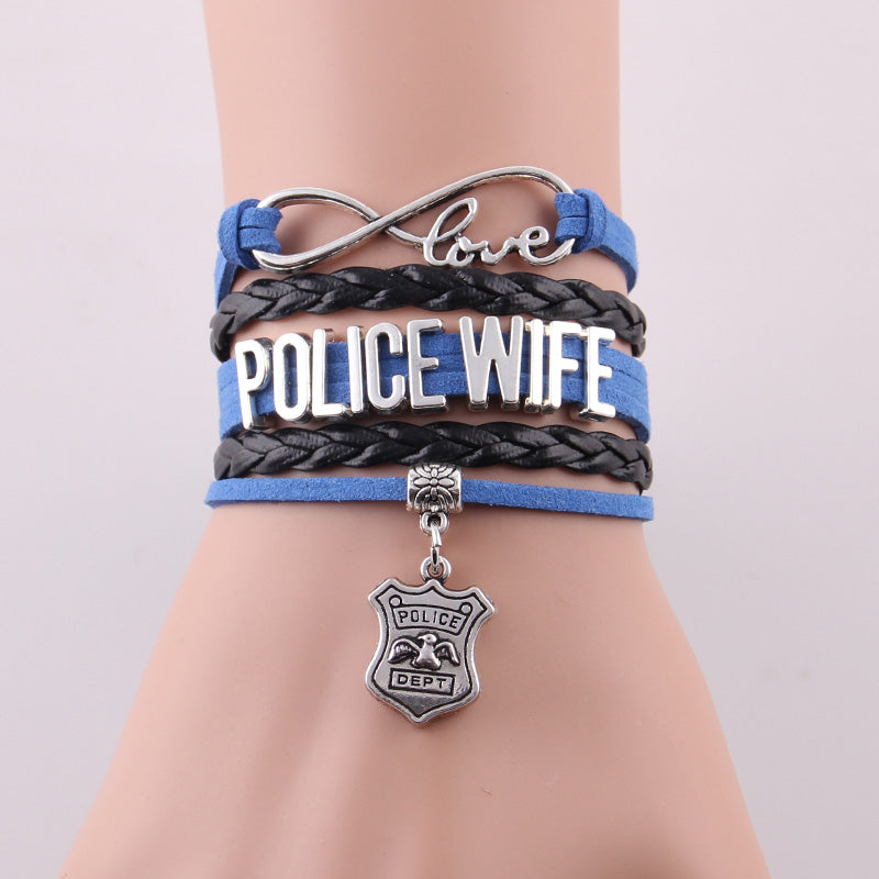 INFINITY LOVE POLICE FAMILY BRACELET - Thin Blue Line Wear