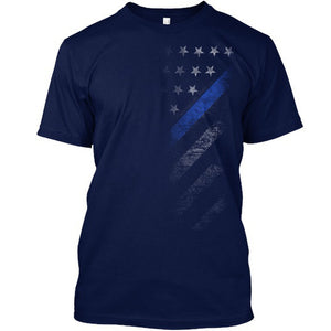 Thin Blue Line Flag  T-Shirt - Thin Blue Line Wear