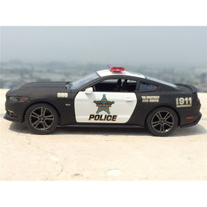 Brand New 1:38 Ford Mustang GT Police  Model Car -Toy Collection - Thin Blue Line Wear