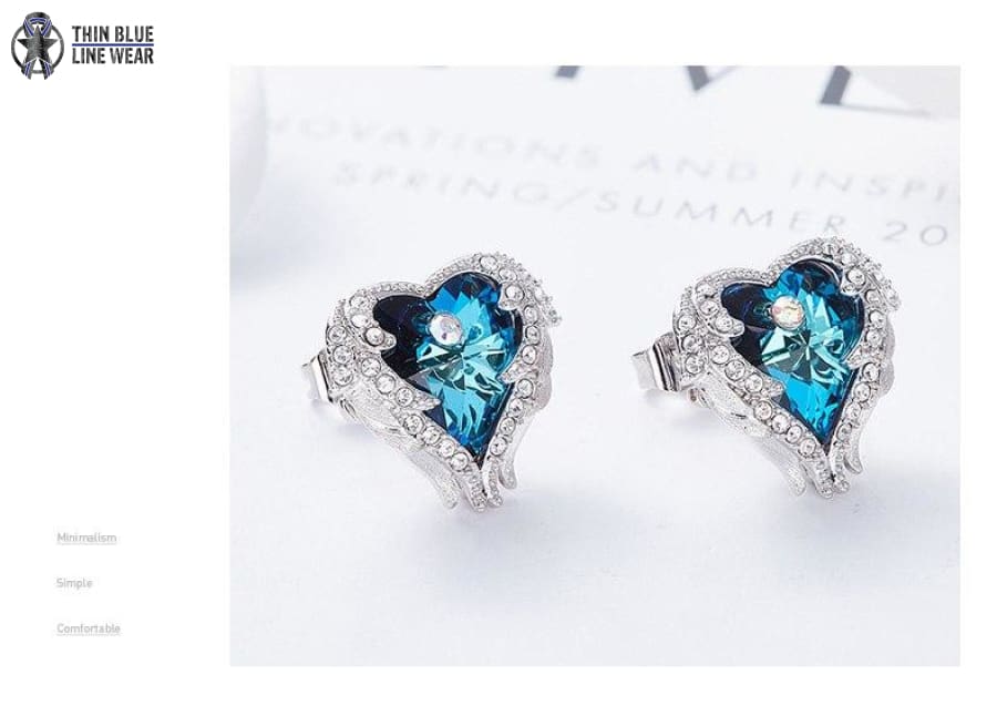 Blue Heart Earring - Thin Blue Line Wear