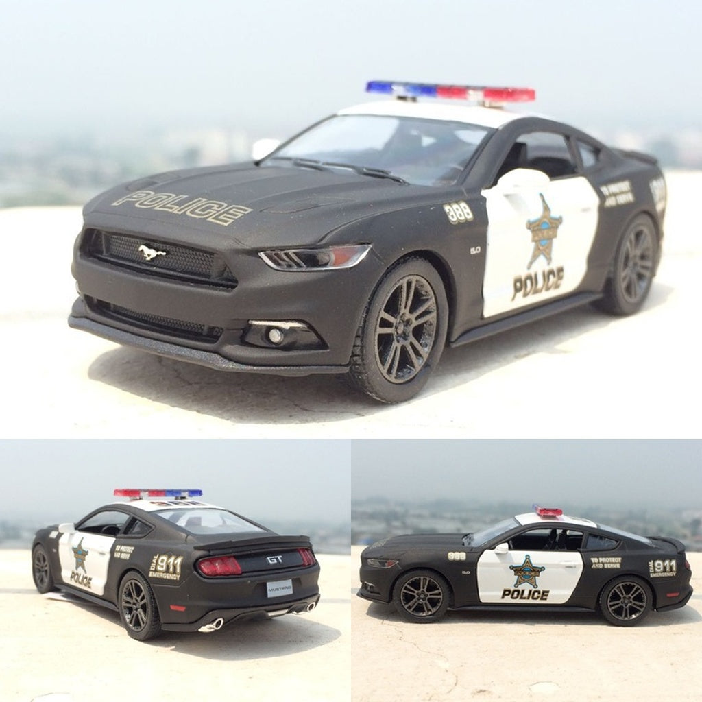 Brand New 1:38 Ford Mustang GT Police  Model Car -Toy Collection - Thin Blue Line Wear