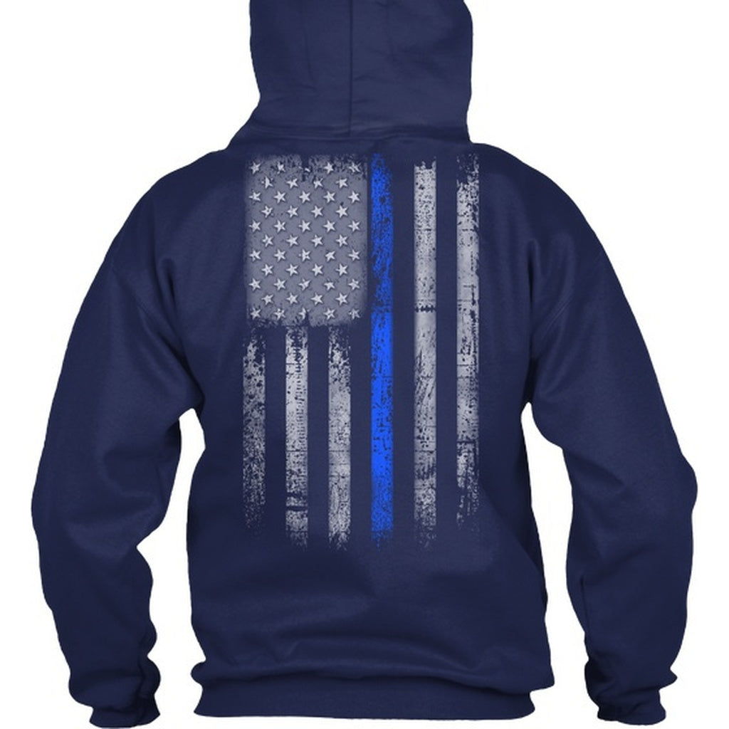 Thin Blue Line Grunge Flag  Heavy Blend Hoodie - Thin Blue Line Wear