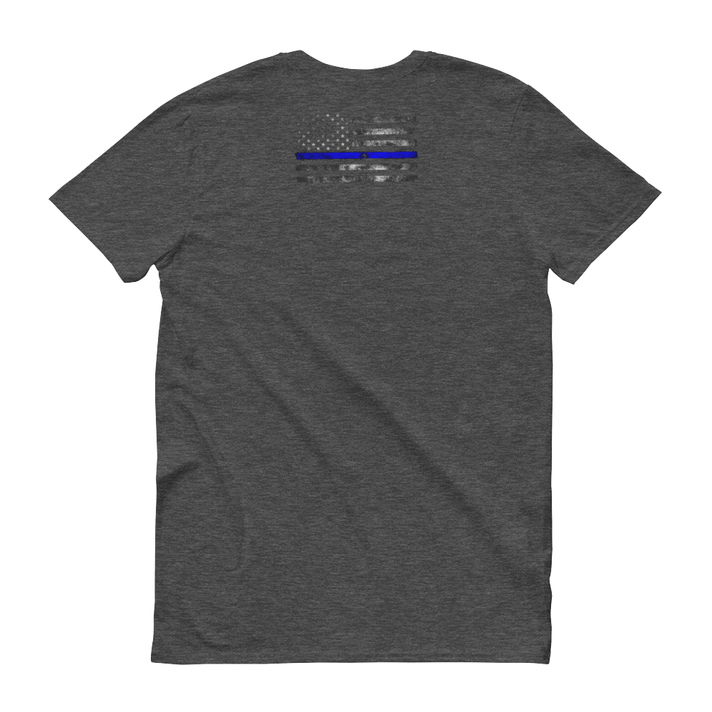 This Police Officer is an Awesome Dad Short Sleeve T-shirt-Double side - Thin Blue Line Wear