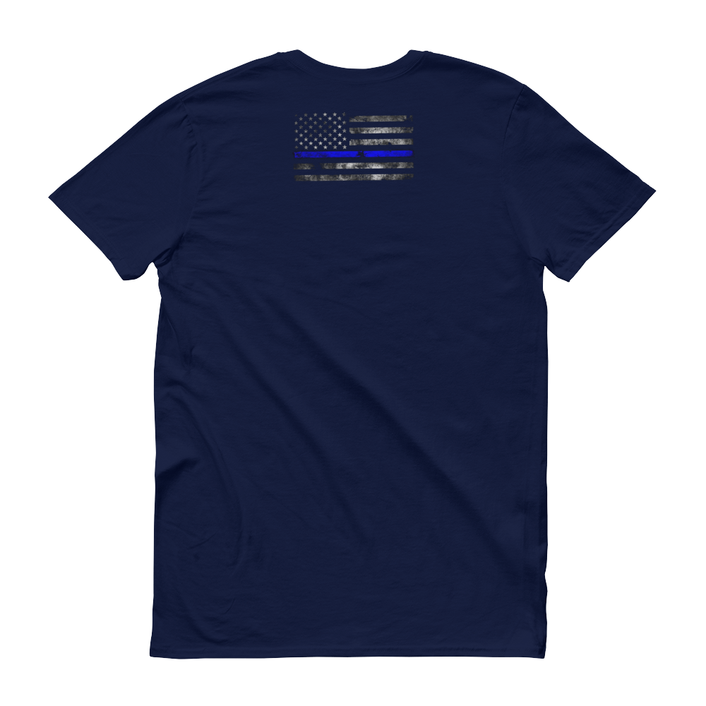 This Police Officer is an Awesome Dad Short Sleeve T-shirt-Double side - Thin Blue Line Wear