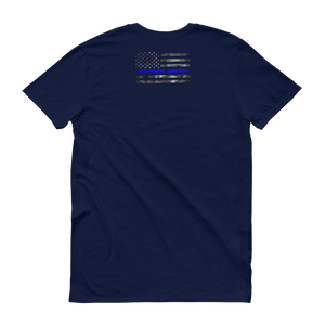 This Police Officer is an Awesome Dad Short Sleeve T-shirt-Double side - Thin Blue Line Wear