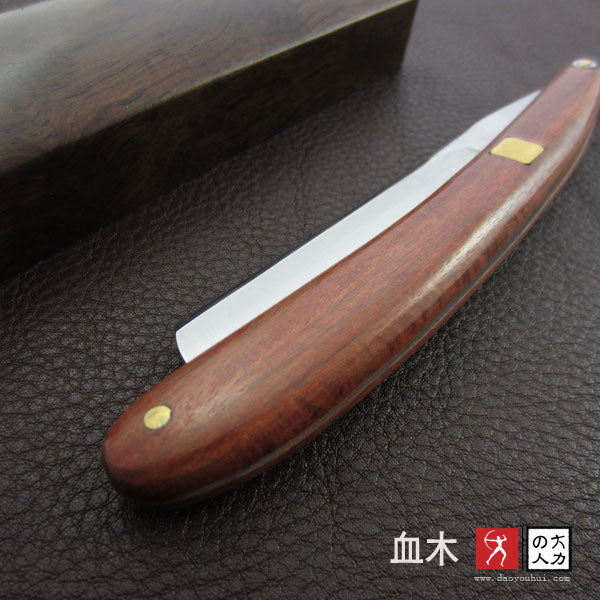 TITAN HANDMADE WOOD HANDLE STRAIGHT RAZOR - Thin Blue Line Wear