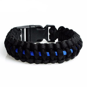 THIN BLUE LINE SURVIVAL PARACORD BRACELET - Thin Blue Line Wear