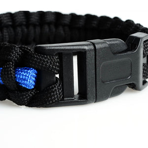 THIN BLUE LINE SURVIVAL PARACORD BRACELET - Thin Blue Line Wear