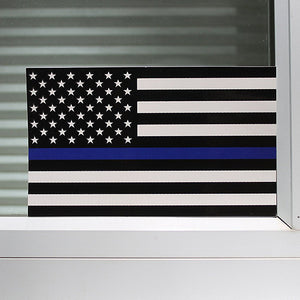 THIN BLUE LINE AMERICAN FLAG DECAL WINDOW STICKER - Thin Blue Line Wear