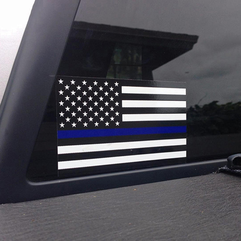 THIN BLUE LINE AMERICAN FLAG DECAL WINDOW STICKER - Thin Blue Line Wear