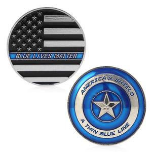 BLUE LIVES MATTER CHALLENGE COIN - Thin Blue Line Wear