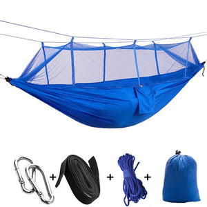 Outdoor Mosquito Net Hammock with Carabiners and Hanging Kit - Thin Blue Line Wear