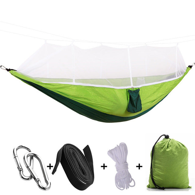 Outdoor Mosquito Net Hammock with Carabiners and Hanging Kit - Thin Blue Line Wear