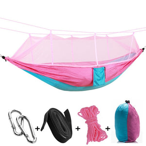 Outdoor Mosquito Net Hammock with Carabiners and Hanging Kit - Thin Blue Line Wear