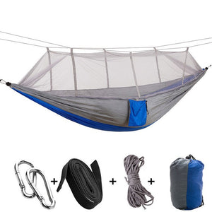 Outdoor Mosquito Net Hammock with Carabiners and Hanging Kit - Thin Blue Line Wear