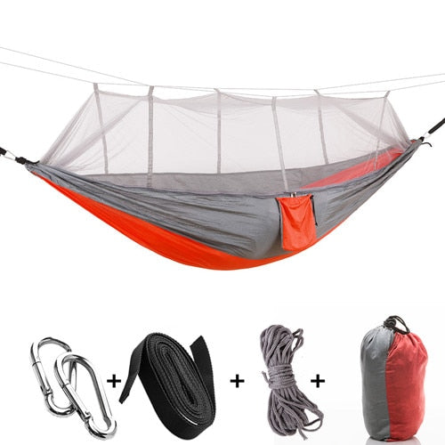 Outdoor Mosquito Net Hammock with Carabiners and Hanging Kit - Thin Blue Line Wear