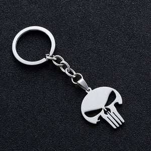 STAINLESS STEEL PUNISHER KEY CHAIN - Thin Blue Line Wear