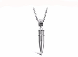 STAINLESS STEEL BULLET PENDANT NECKLACE - Thin Blue Line Wear