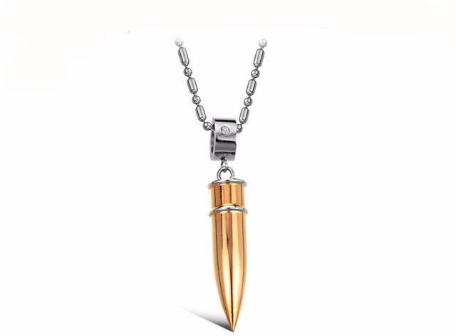 STAINLESS STEEL BULLET PENDANT NECKLACE - Thin Blue Line Wear