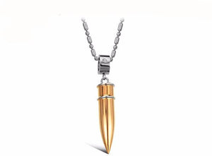 STAINLESS STEEL BULLET PENDANT NECKLACE - Thin Blue Line Wear