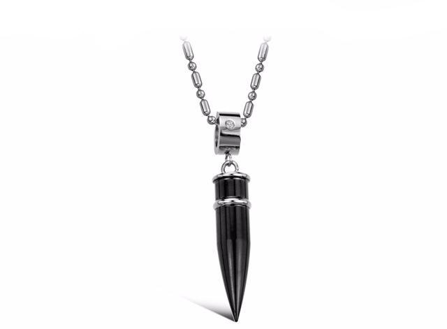 STAINLESS STEEL BULLET PENDANT NECKLACE - Thin Blue Line Wear