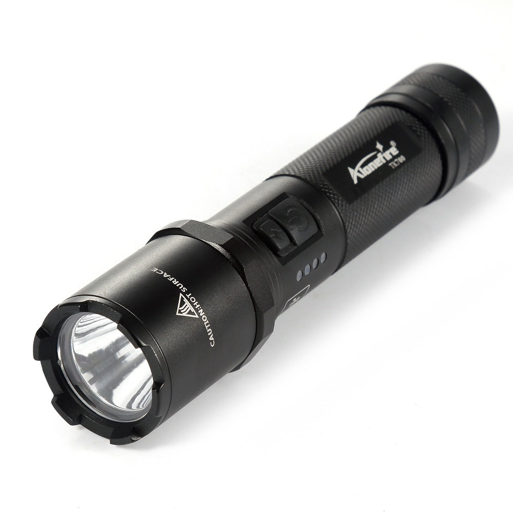 Tactical LED Police Self Defense Ultra Bright Rechargeable Flashlight - Thin Blue Line Wear