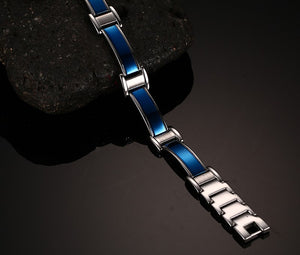 MENS' HEALTH MAGNETIC STAINLESS STEEL BLUE WRIST BAND - Thin Blue Line Wear