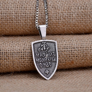 St.Michael Protect Me Shield Protection Necklace - Thin Blue Line Wear