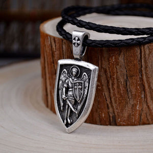 St.Michael Protect Me Shield Protection Necklace - Thin Blue Line Wear