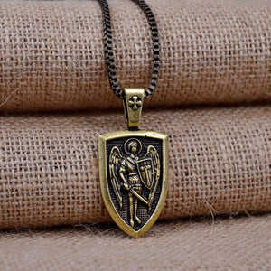 St.Michael Protect Me Shield Protection Necklace - Thin Blue Line Wear