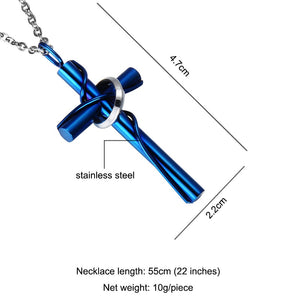 Cross W. Lord and Halo Ring Necklace - Thin Blue Line Wear