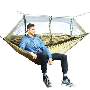 Outdoor Mosquito Net Hammock with Carabiners and Hanging Kit - Thin Blue Line Wear