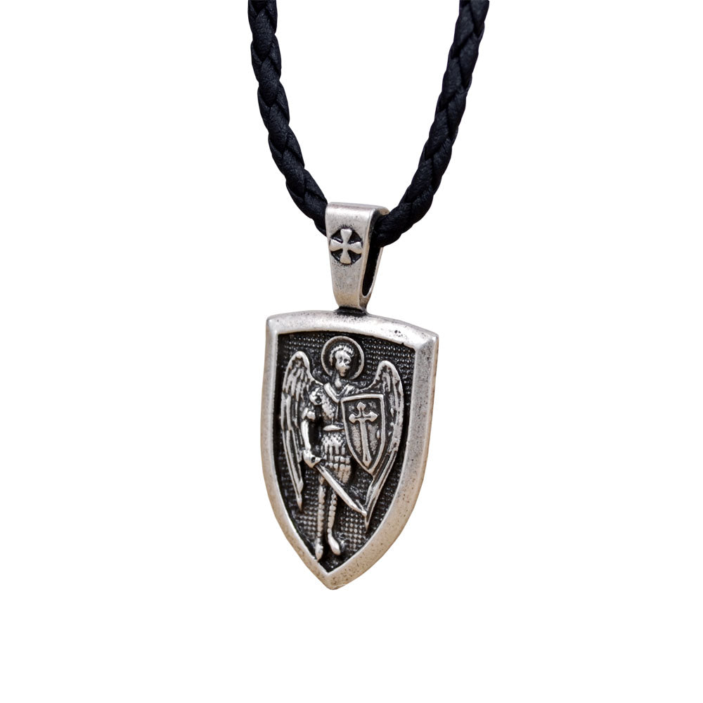 St.Michael Protect Me Shield Protection Necklace - Thin Blue Line Wear