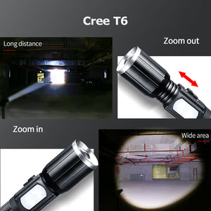 Tactical ultra bright flashlight+side light - Thin Blue Line Wear