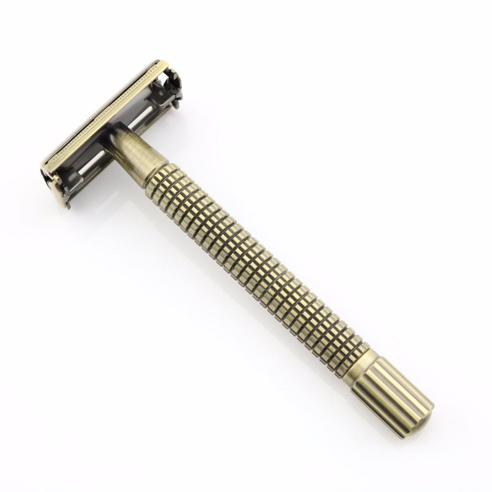 Long Handle Version Butterfly Open Double Edge Safety Razor - Thin Blue Line Wear