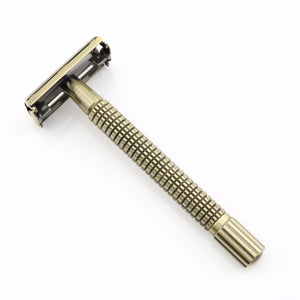 Long Handle Version Butterfly Open Double Edge Safety Razor - Thin Blue Line Wear