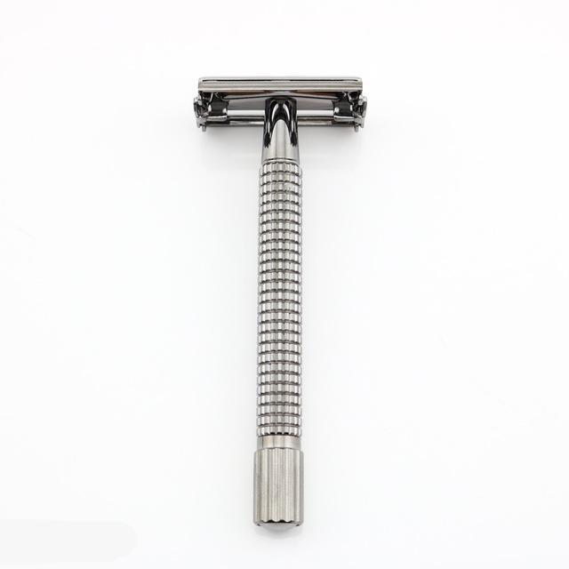 Long Handle Version Butterfly Open Double Edge Safety Razor - Thin Blue Line Wear