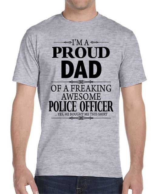 I'm A Proud Dad Of A Freaking Awesome Police Officer T-Shirts - Thin Blue Line Wear