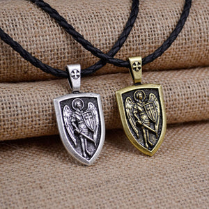 St.Michael Protect Me Shield Protection Necklace - Thin Blue Line Wear