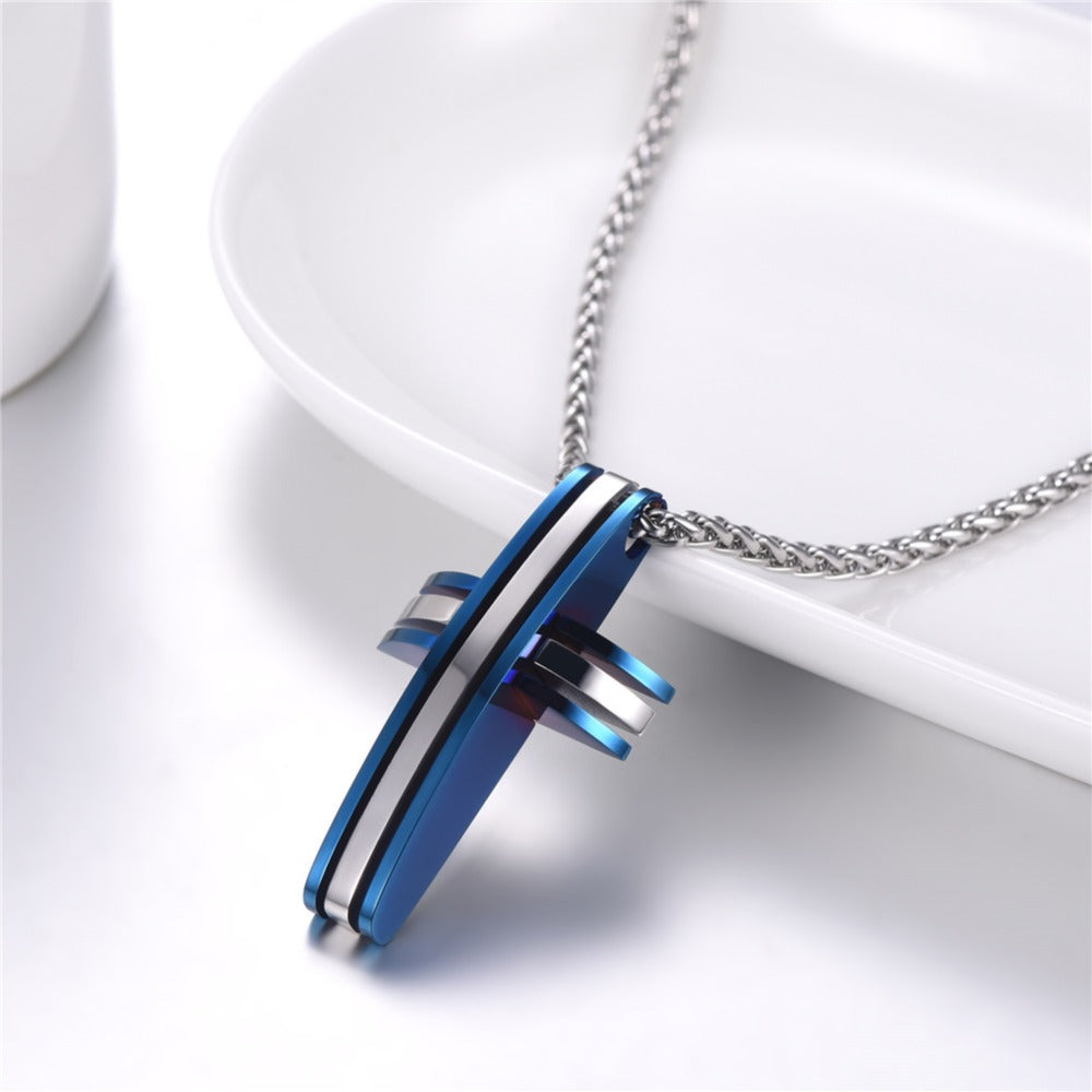 Modern Thin Blue Line Cross Necklace - Thin Blue Line Wear