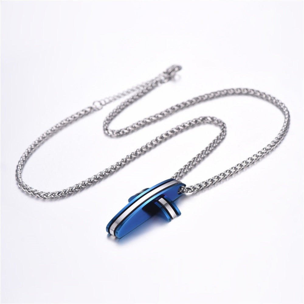 Modern Thin Blue Line Cross Necklace - Thin Blue Line Wear