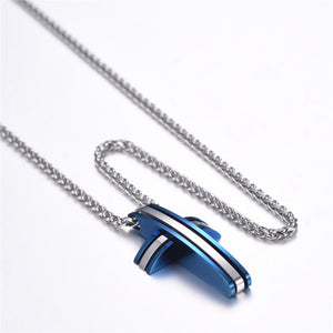 Modern Thin Blue Line Cross Necklace - Thin Blue Line Wear