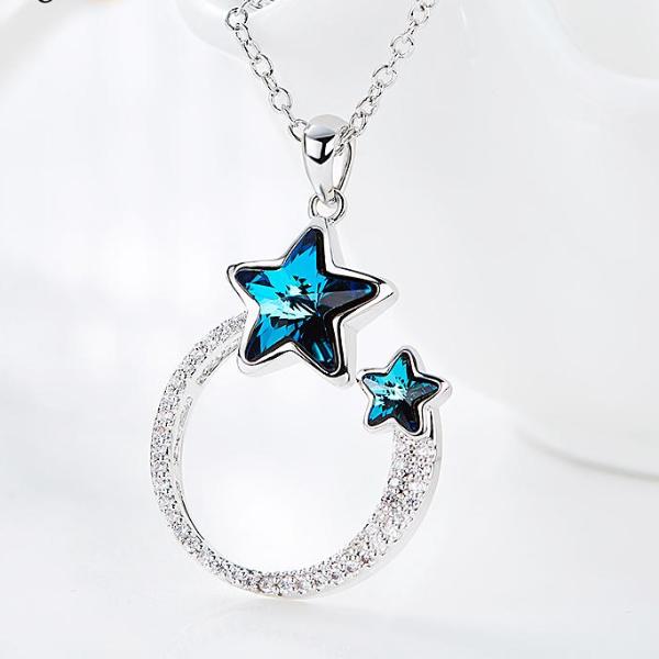 Blue Stars Cycle Necklace - Thin Blue Line Wear