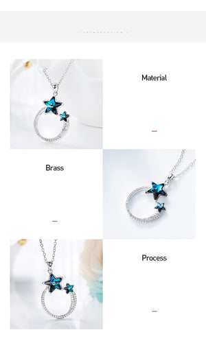 Blue Stars Cycle Necklace - Thin Blue Line Wear