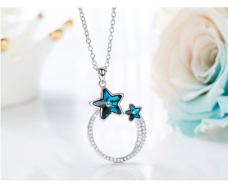 Blue Stars Cycle Necklace - Thin Blue Line Wear