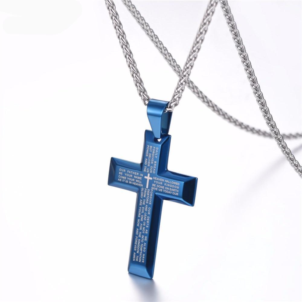 Cross W. Lord Christian Necklace - Thin Blue Line Wear